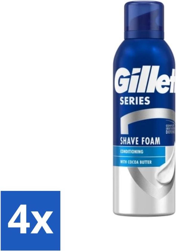 Gillette Series Rasierschaum mit Kakaobutter - 250 ml - Vorteilspack - 4 Stücke