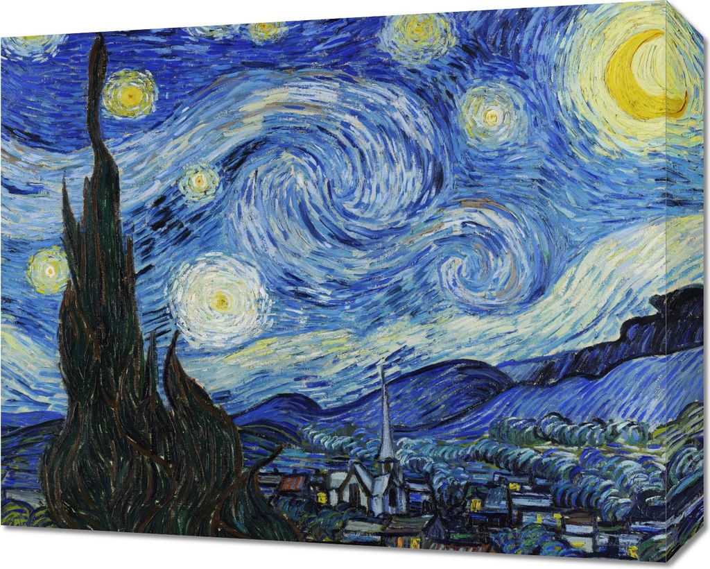 Bild 50x40cm Sternennacht, Van Gogh Vintage für das Wohnzimmer