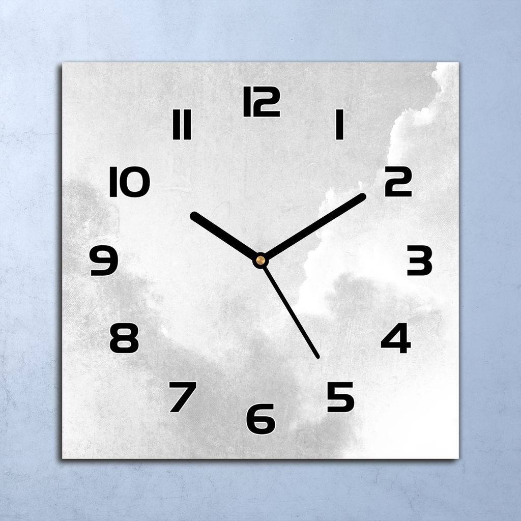 Wanduhr Echt-Glas-Küchenuhr Graue Wolke Vintage Quarz 30x30 Deko Bilder