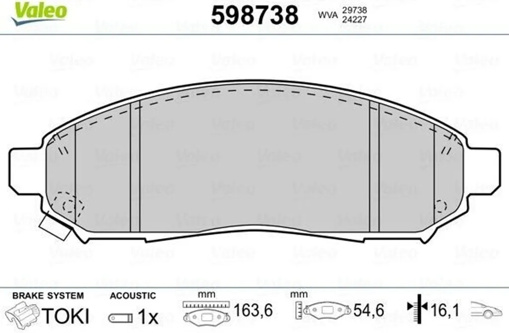 Plaquettes de frein haute performance Valeo 598738 - Qualité OE