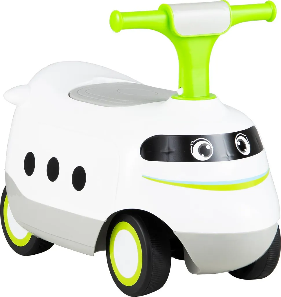Porteur bébé locomotive verte avec sons et coffre de rangement jouet 1+