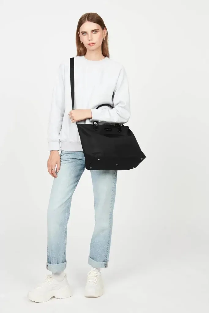 Lancaster Sac Basic Verni Bleu - Sac à Main Porté Épaule Brillant