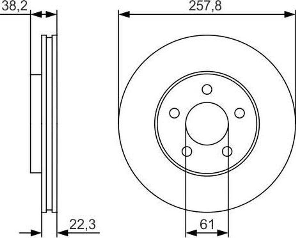 2x BOSCH Bremsscheibe 0 986 479 R56 für CHRYSLER NEON II für DODGE NEON II 38mm