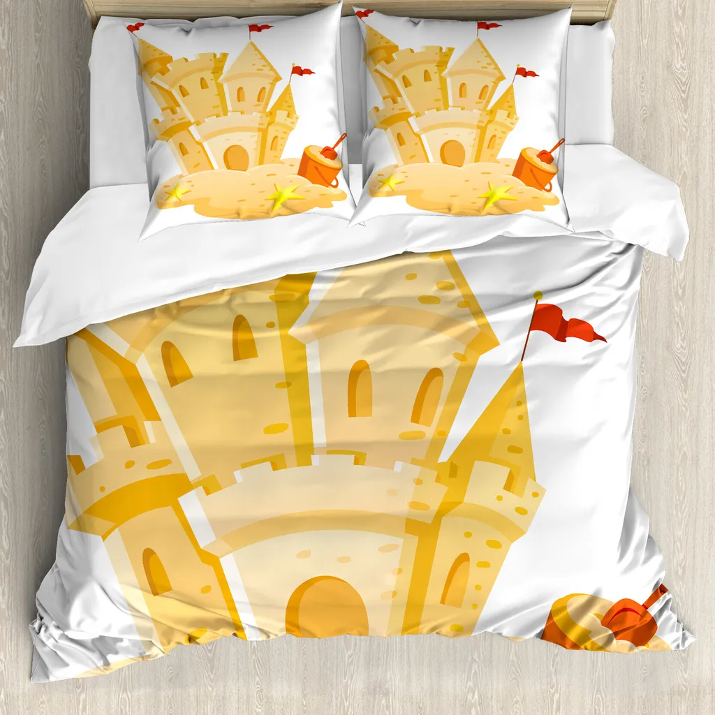 Set Letto Moderno Abakuhaus Sand Castle 155x220 Giallo Pallido