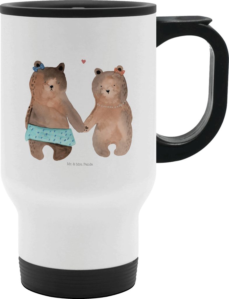 Mr. & Mrs. Panda Kaffeebecher To Go Bär Freundin - Weiß - Geschenk, Thermobecher, Auslaufsicher, Becher, thermosbecher, Teddy