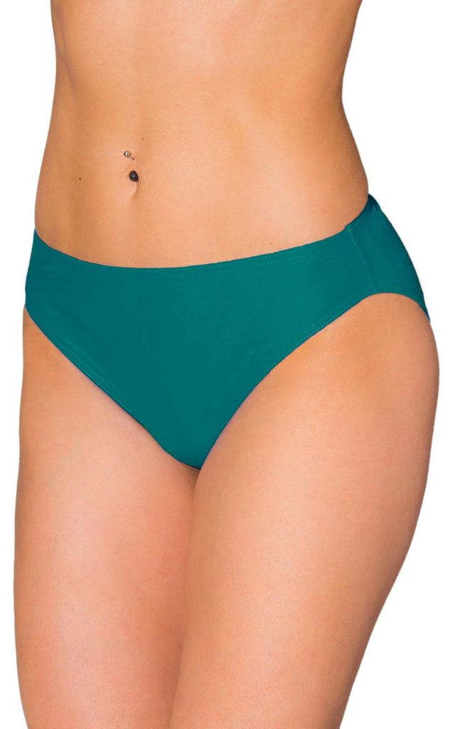 Aquarti Damen Bikini Hose mit mittelhohem Bund, Farbe: Smaragdgrün, Größe: 36