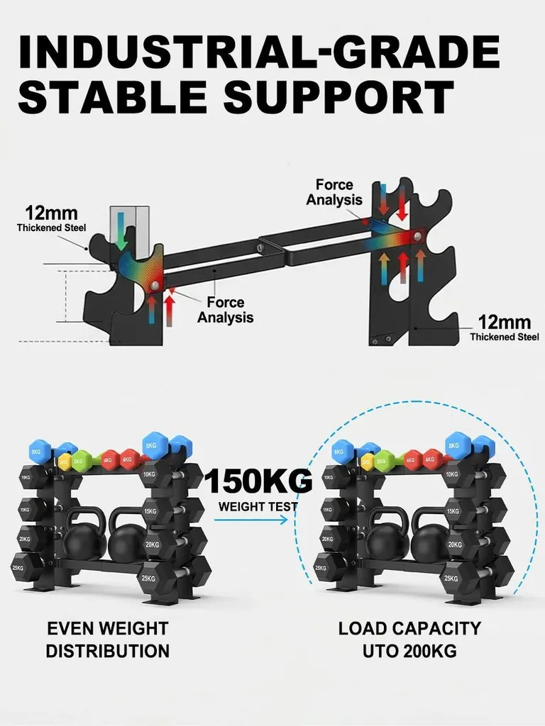 Support haltères anti-rayures rack de musculation stable pour sol protégé - 9
