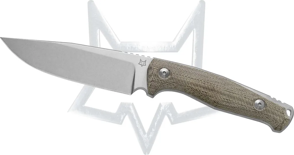 Couteau de survie fixe FOX Vox vert en acier N690Co avec manche Micarta