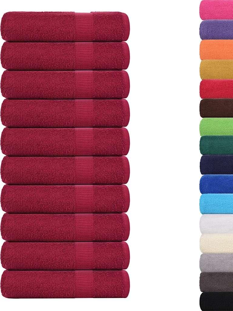 vidaXL Handtücher FROGN 10 Stk. Bordeaux 50x100 cm 360 g/m²