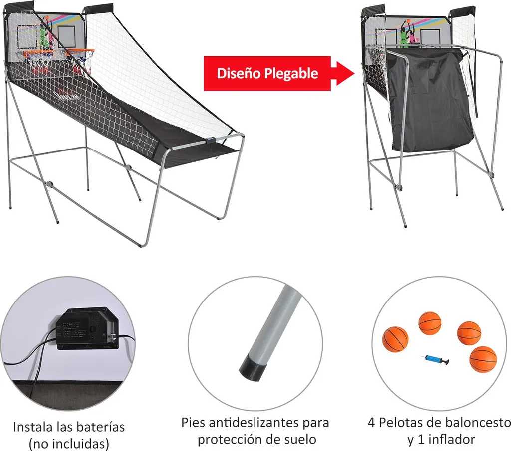 Panier de basket portable réglable 2m à 3m avec compteur de points - 5
