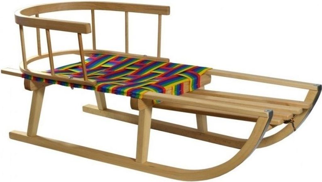 Holzschlitten MASTER 90 cm mit Laufstall Produktbild 