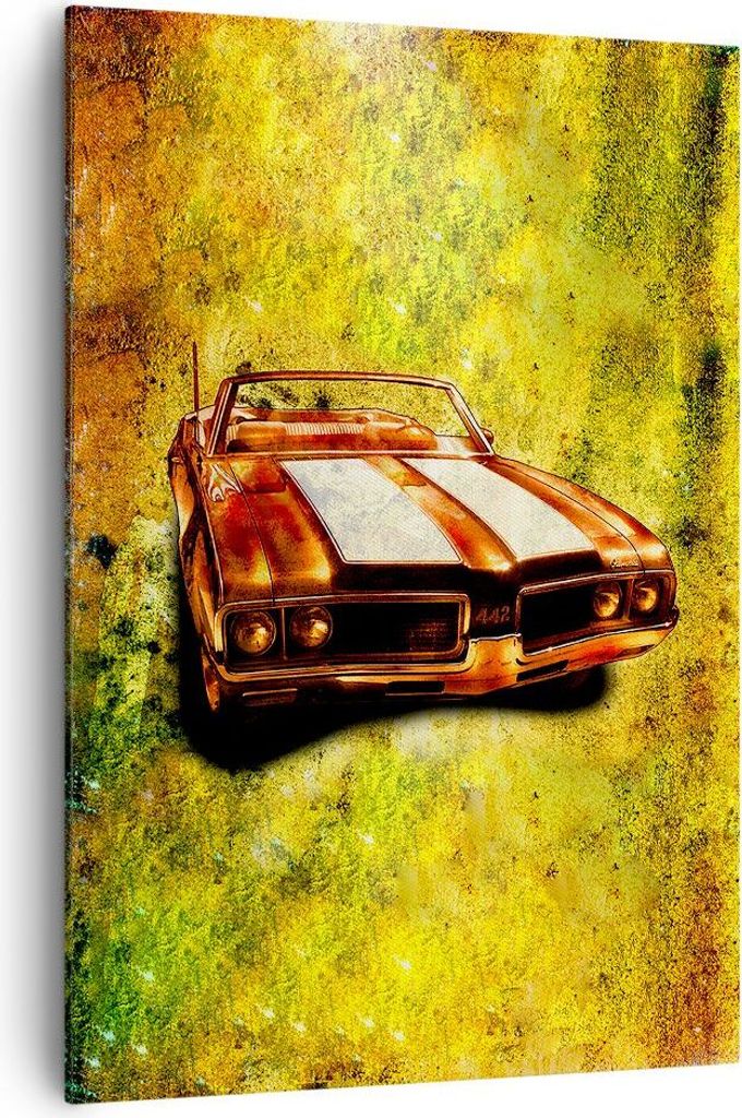 Bild auf Leinwand - Leinwandbild - Einteilig - Auto Geschwindigkeit Cabriolet - 70x100cm - Wand Bild - Wandbilder - Leinwanddruck - Wanddekoration ...
