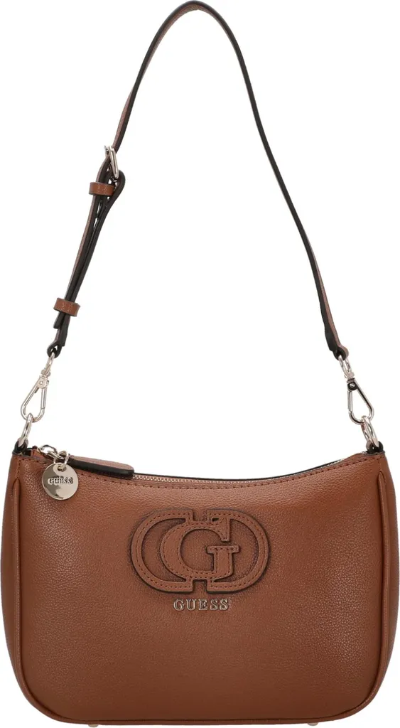 Sac Guess Isola cognac 25 cm avec bandoulière et finitions premium or