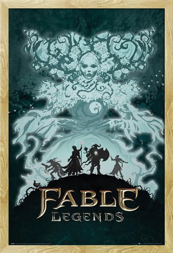 Poster Fable Legends White Lady idéal déco gamer avec cadre Shinsuke hêtre
