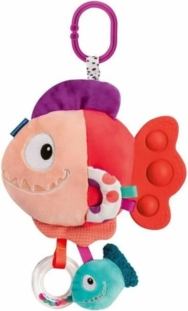 Doudou d'éveil bébé Piranha rouge Pop-it Ravensburger pour la motricité