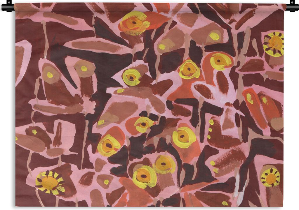 MuchoWow Wandteppich Wandbehang Braun - Retro - Schmetterlinge - Tiere - Hippie 60x45 cm Tapisserie Dekoration Wandtuch - Das Schlafzimmer