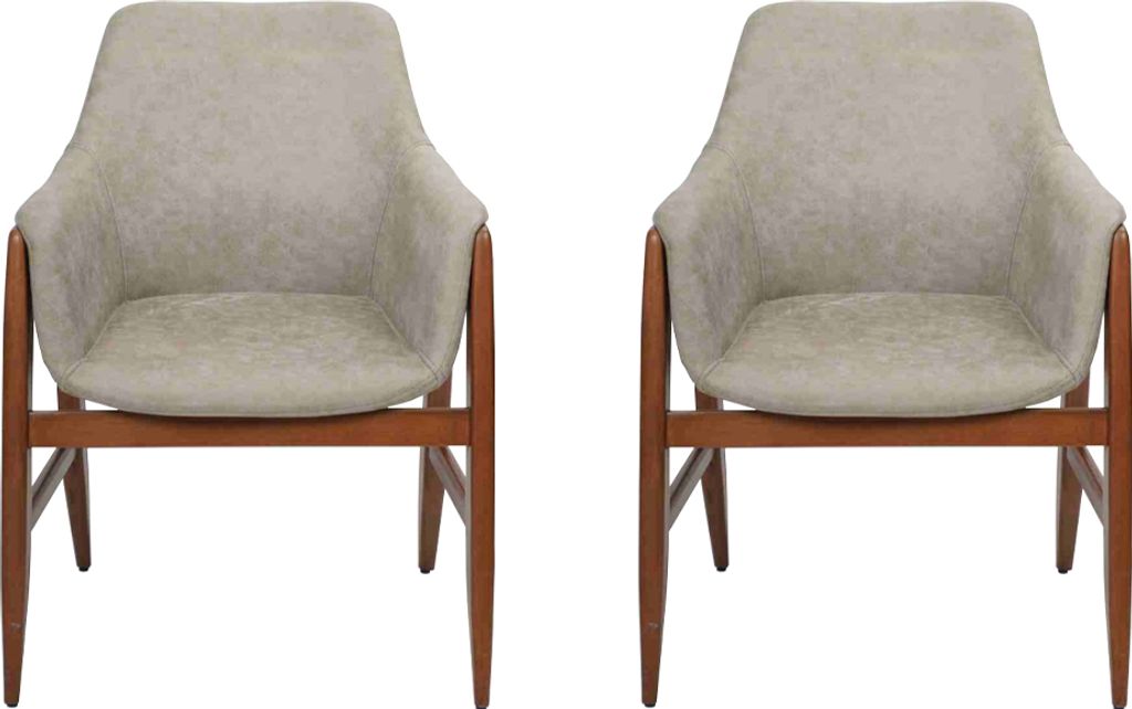 Esszimmerstuhl 2x Stühle Küchenstuhl Lehnstuhl Holz Stoff Modern Grau Stuhl