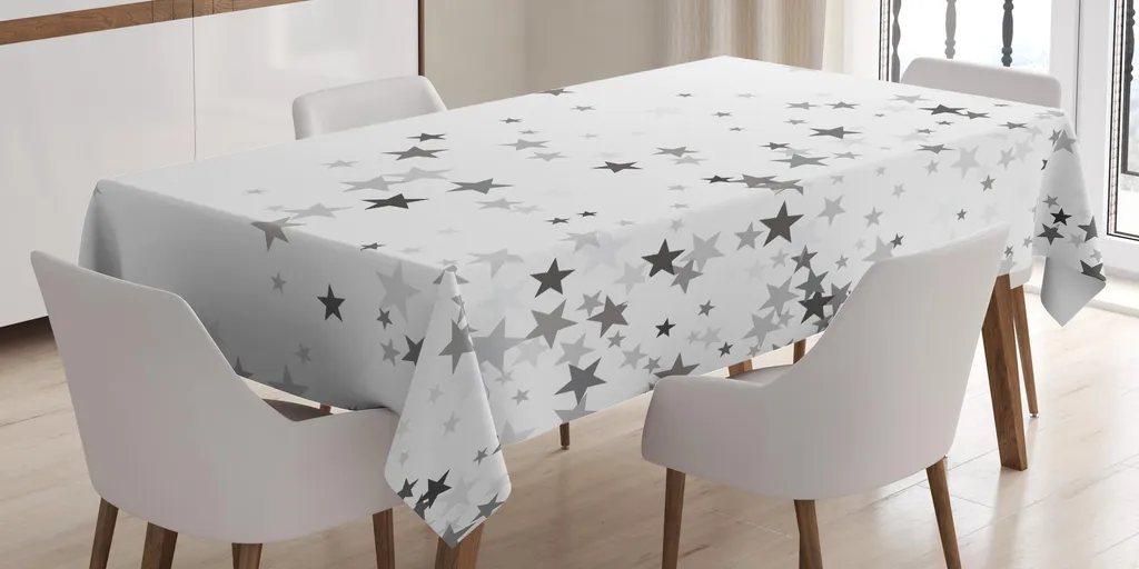 ABAKUHAUS Tovaglia Moderna Stelle Grigio Chiaro 140x240 Design