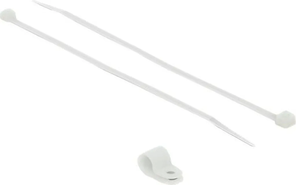 Clip Fissaggio Cavi Delock 9,5mm Bianco con Fascette 20cm - Offerta