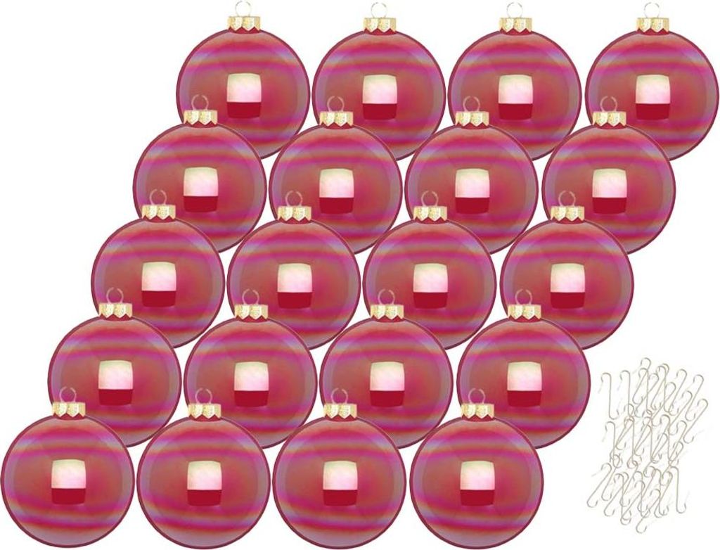 Weihnachtskugeln Dazzling Flamingo 20 Stk 6cm + Haken