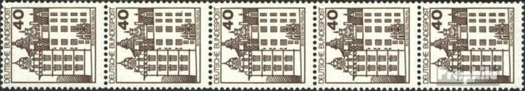 Briefmarken BRD (BR.Deutschland) 1980 Mi 1037A I R Fünferstreifen postfrisch Burgen und Schlösser