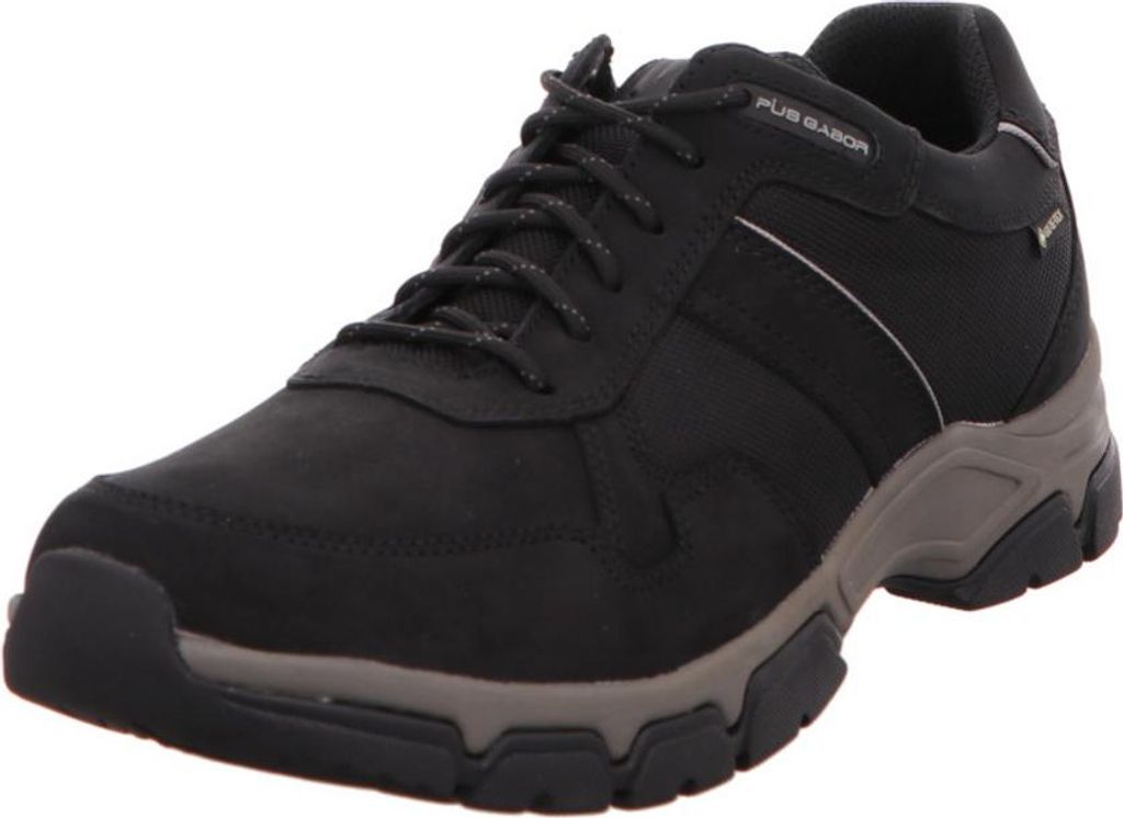 Pius Gabor Oil Nubuk Mesh GTX Herren sportlicher Schnürer in Schwarz, Größe 9