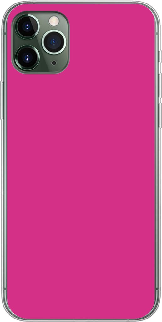 MuchoWow Handyhülle Schutzhülle Hülle für Telefoonhoesje iPhone 11 Pro Max Fuchsia - Neon - Farben Silikon Softcase Handy Hülle - Schutz