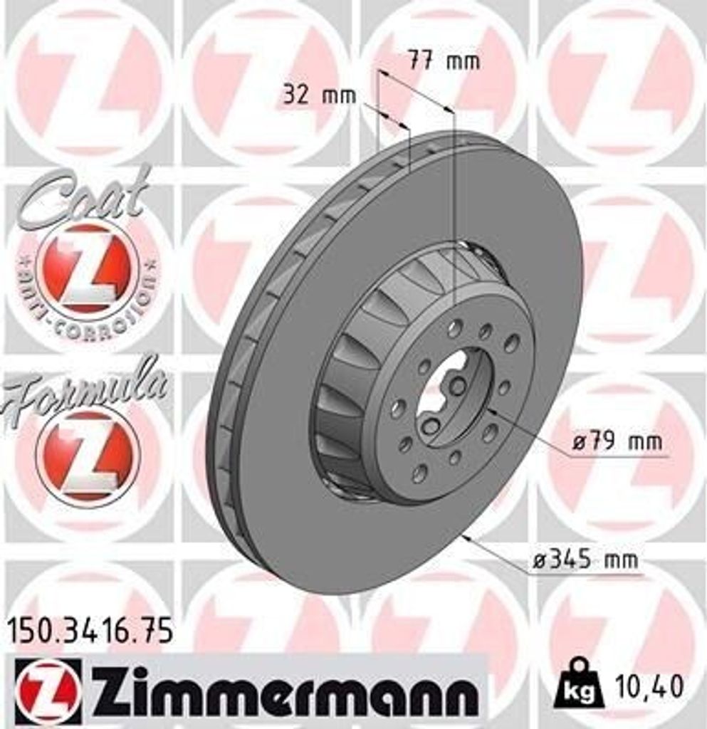 ZIMMERMANN 150.3416.75 - Bremsscheibe für 5er (E39)