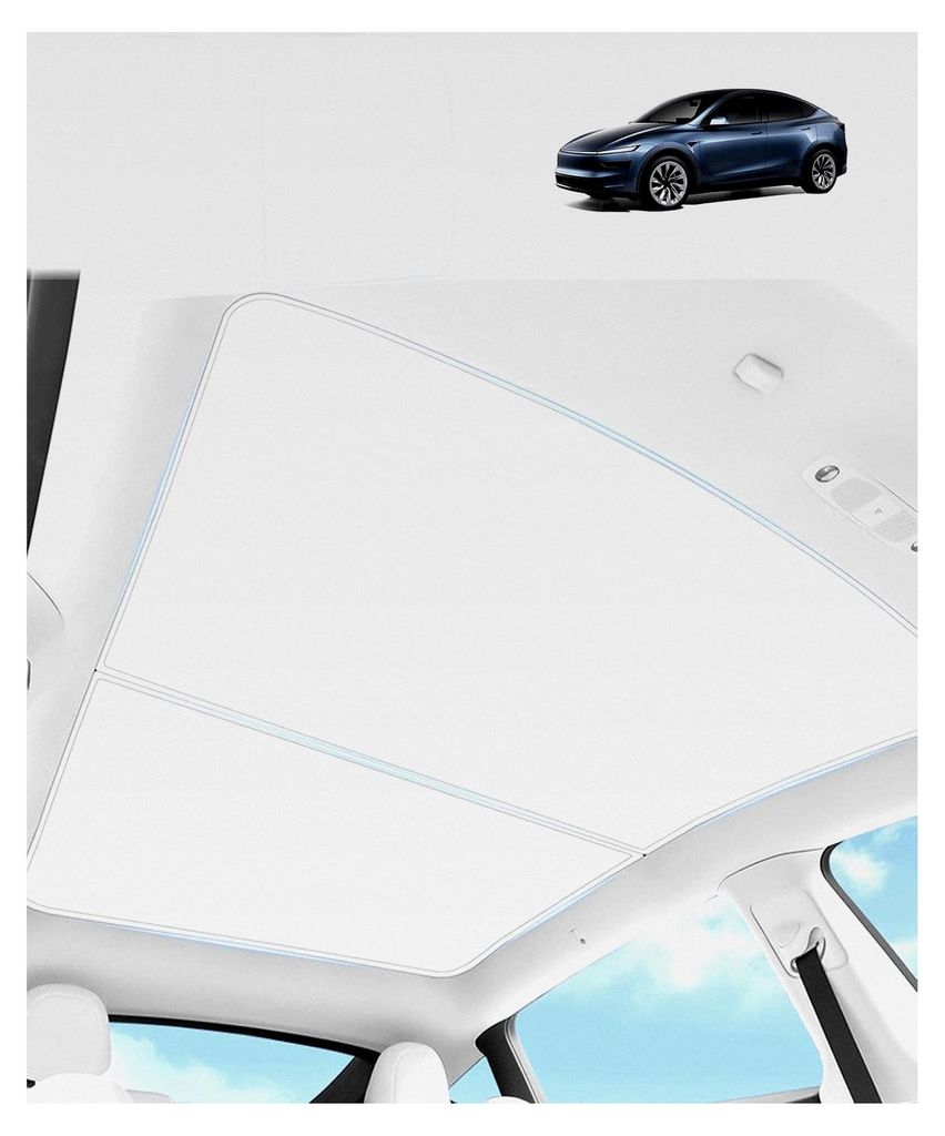 Tesla Model Y Juniper 2025 2026 Glasdach Sonnenschutz, Sonnenschutz Dach ohne Durchhängen, integrierte Isolierung und Reflexion, UV-Schutz, hält ...