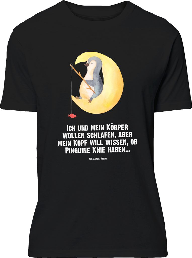 Mr. & Mrs. Panda Größe M T-Shirt Pinguin Mond - Schwarz - Geschenk, Süßigkeiten, Herren, Schlafzimmer, Shirt, Angel, Tshirt, mit Spruch, Neugierig