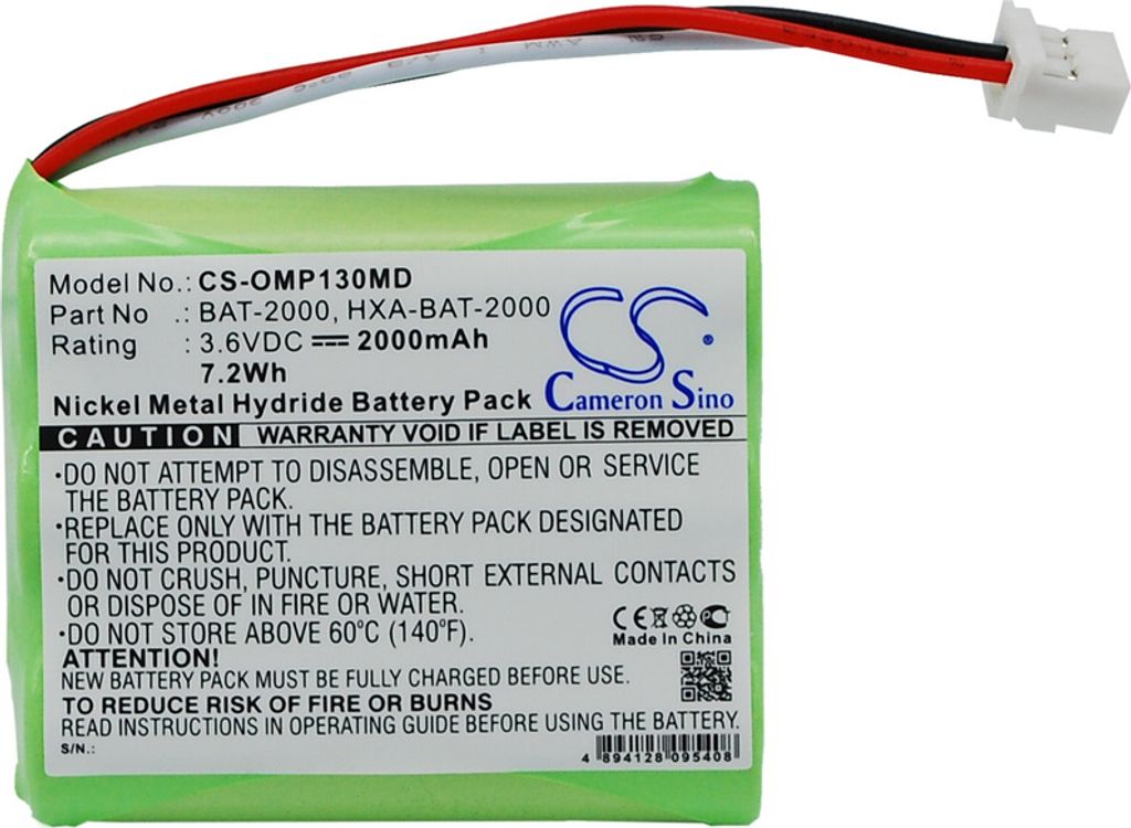 Akku für Omron HBP-1300 (entspricht HXA-BAT-2000), 2000mAh
