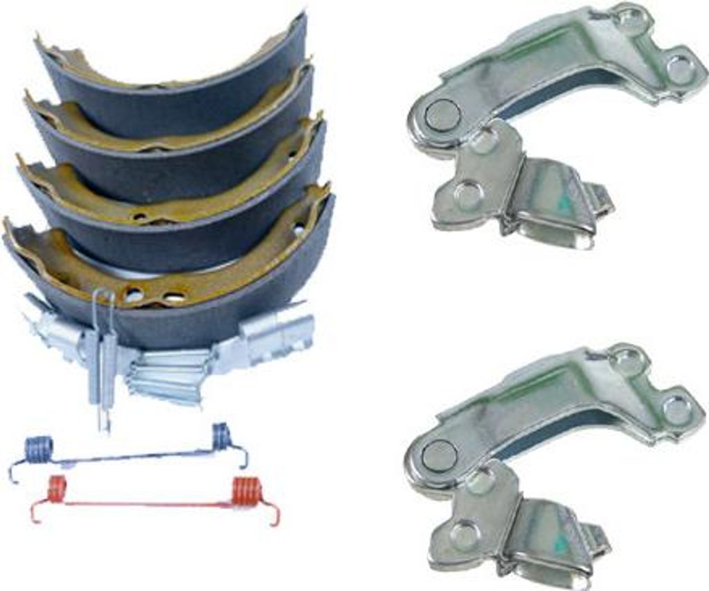 Handbremsbackensatz mit Federn + Betätigung Versteller 77364023