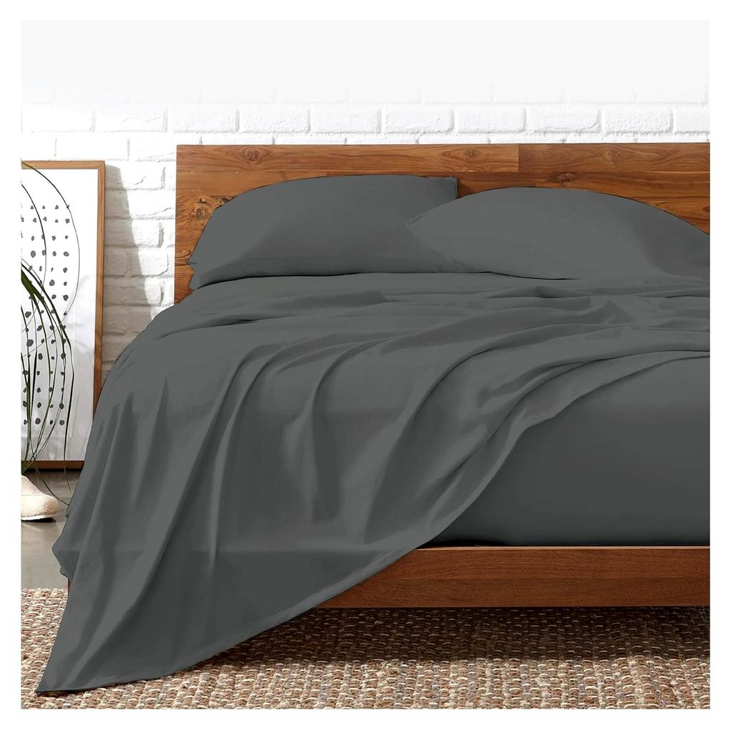 Bettlaken für King-Size-Bett, 100 % ägyptische Baumwolle, Fadenzahl 300, atmungsaktive Bettwäsche (250 x 280 cm)