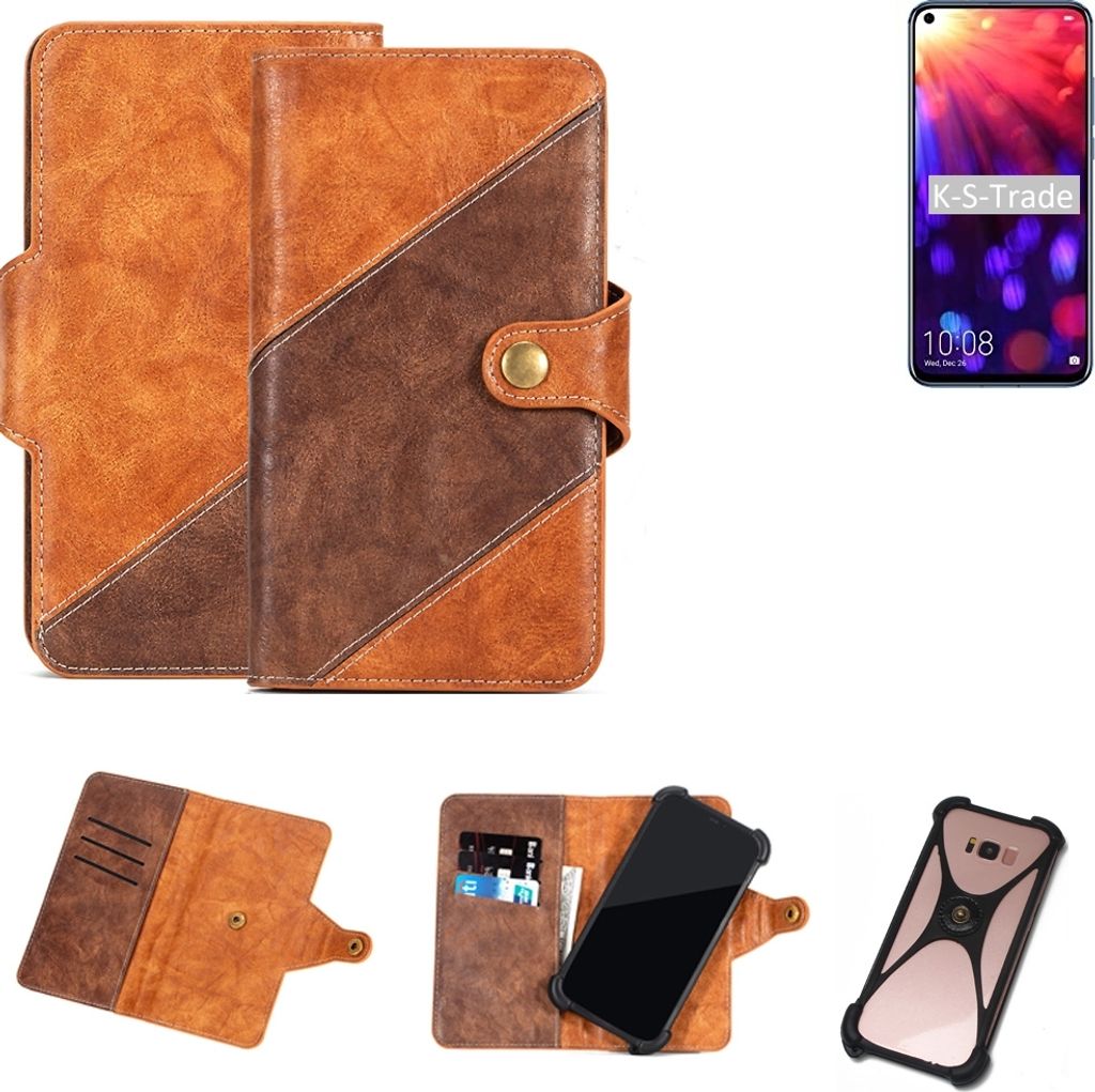K-S-Trade Handyhülle Schutzhülle Bookstyle Case Wallet-Case kompatibel mit Huawei Honor View 20 Cover Klapphülle Kantenschutz Smartphone