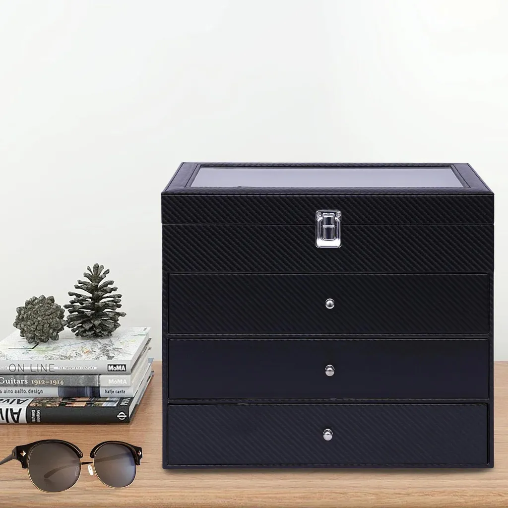 Organisateur lunettes 24 paires pour dressing - Rangement 4 étages