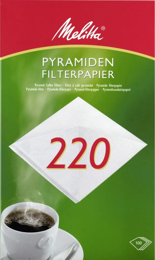 Filtres à café Melitta 220 Blancs Format Pyramide pour Café Filtre Doux