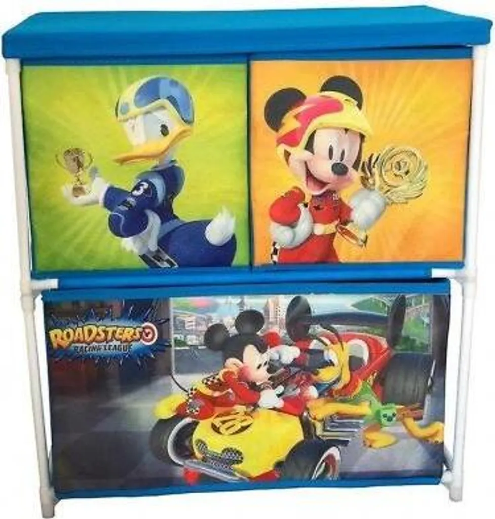 Rangement Mickey Mouse bleu 3 tiroirs 60 cm anti-désordre pour enfant