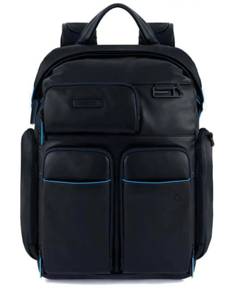 Sac à dos ordinateur Piquadro Blue Square Revamp cuir bleu CA3214B2R