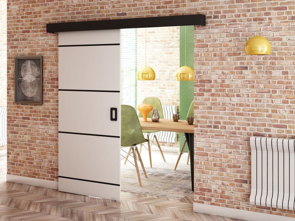 Posuvné dveře BORISA 3 - 90 cm, bílé Obrázek produktu 