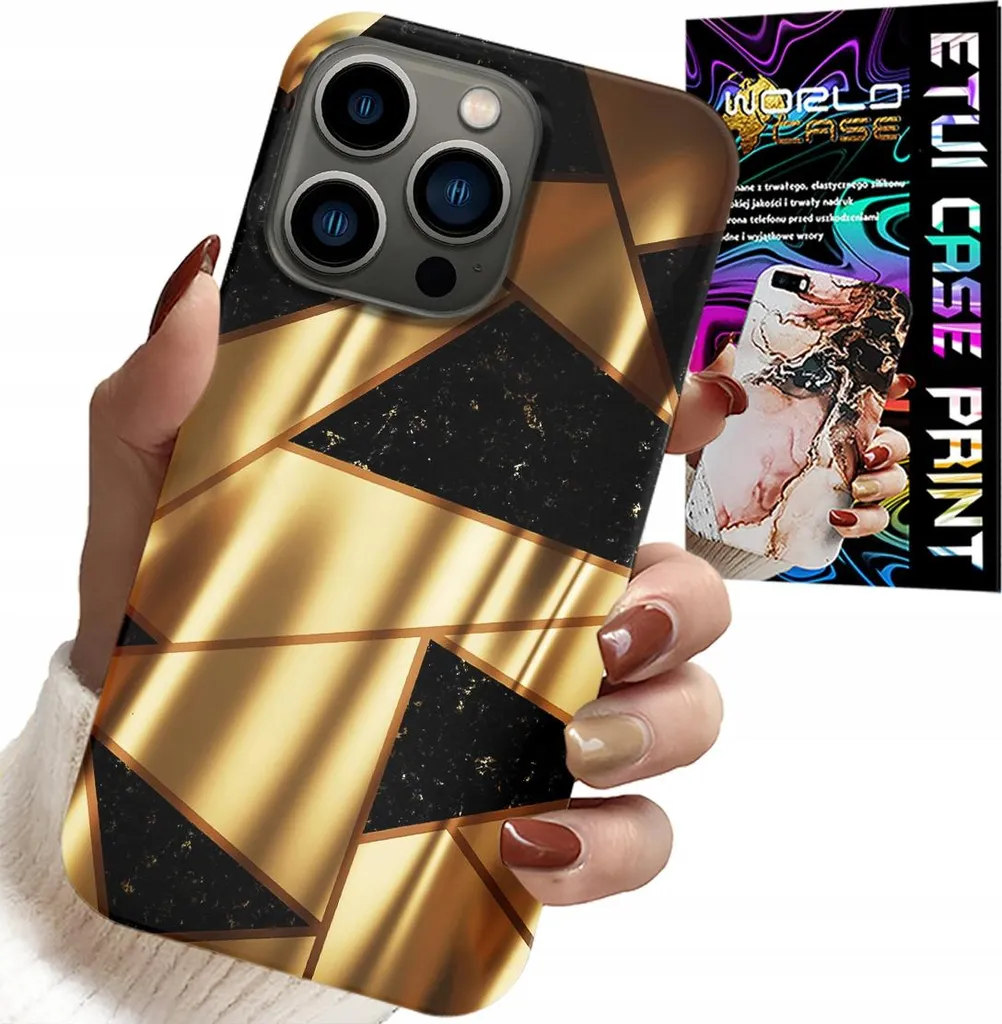 Custodia Design Elegante Oro iPhone 15 Pro Max + Pellicola Protettiva