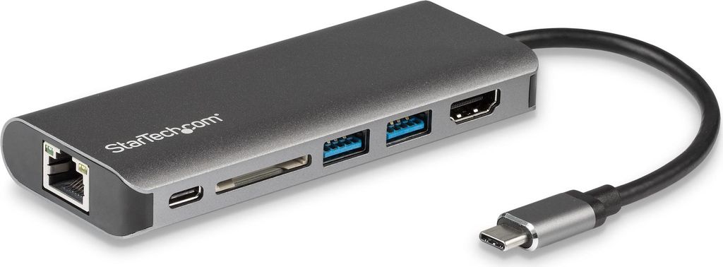 StarTech.com USB-C Multiport Adapter - 2x USB 3.0 / HDMI / SD / Gigabit Ethernet - mit Stromversorgung (USB PD)