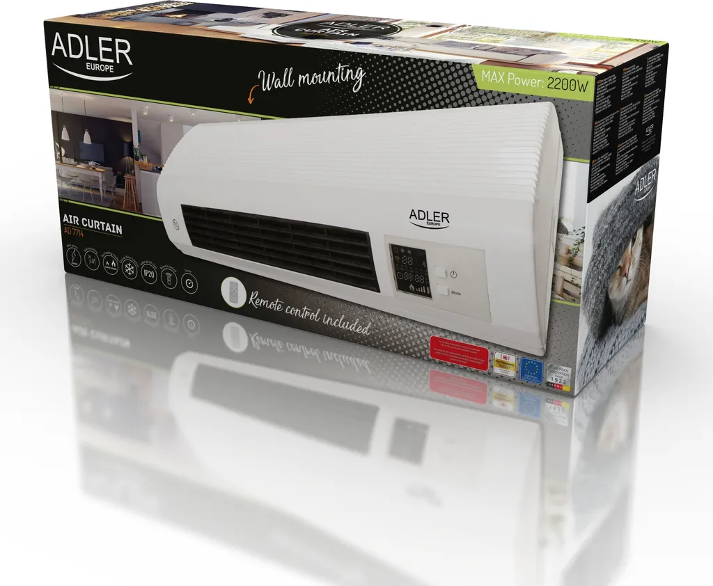 Termoventilatore Ceramico Adler AD 7714 2200W - Timer e LED Display - 5