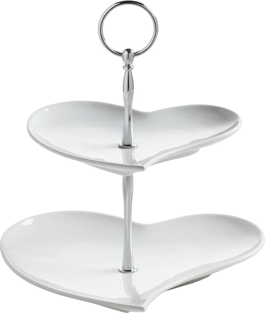 AMORE Etagere 2-stöckig, Porzellan - Metall, in Geschenkbox Produktbild 
