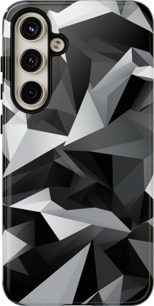 Schwarz-graues geometrisches Muster – Hülle Kompatibel mit Samsung Galaxy S24 Plus