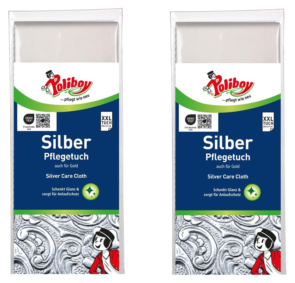 Poliboy Silber Pflegetuch 2er Set - Größe ca. 28x37cm, Produktbild 