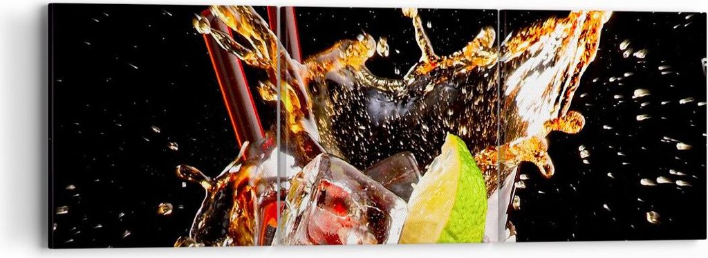 Bild auf Leinwand - Leinwandbild - Trinken saft cocktail nachtisch - 90x30cm - Wand Bild - Wanddeko - Leinwanddruck - Bilder - Kunstdruck - Wanddek...