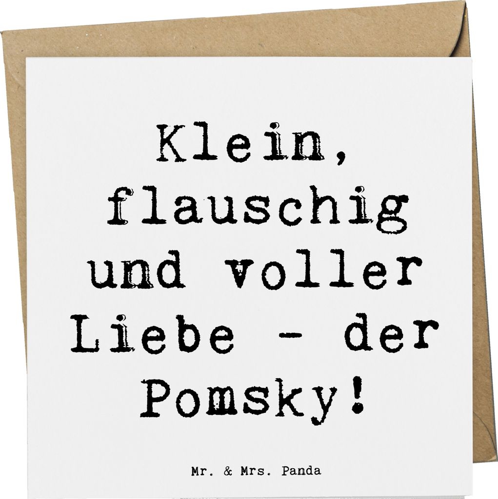 Mr. & Mrs. Panda Grußkarte Spruch Flauschiger Pomsky - Weiß Produktbild 