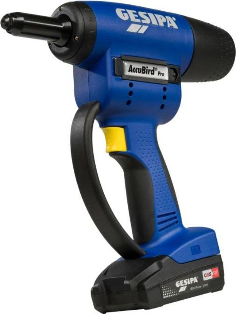 Gesipa AccuBird Pro CAS mit 2 Li-Ion Akkus 18V - 2,0 Ah, 13.000 N Setzkraft
