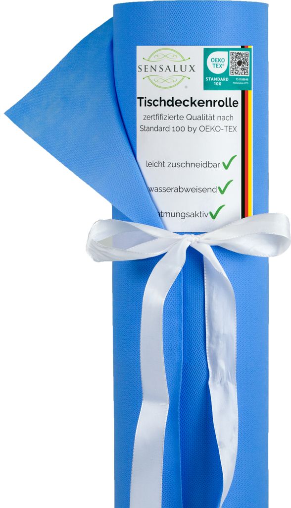 Sensalux NATURE Tischdeckenrolle - 1,5m x 25m Hellblau/Himmelblau