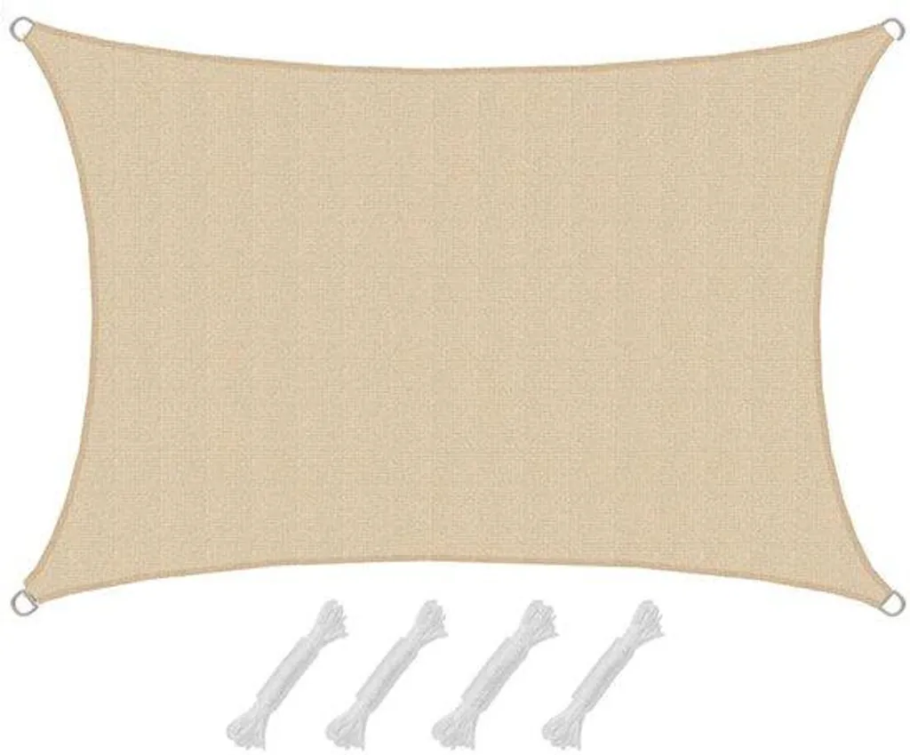 Voile d'ombrage parasol 1x2m en PEHD beige - Idéal pour petit balcon